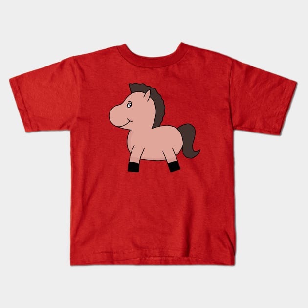 Cute Horse Kids T-Shirt by DiegoCarvalho